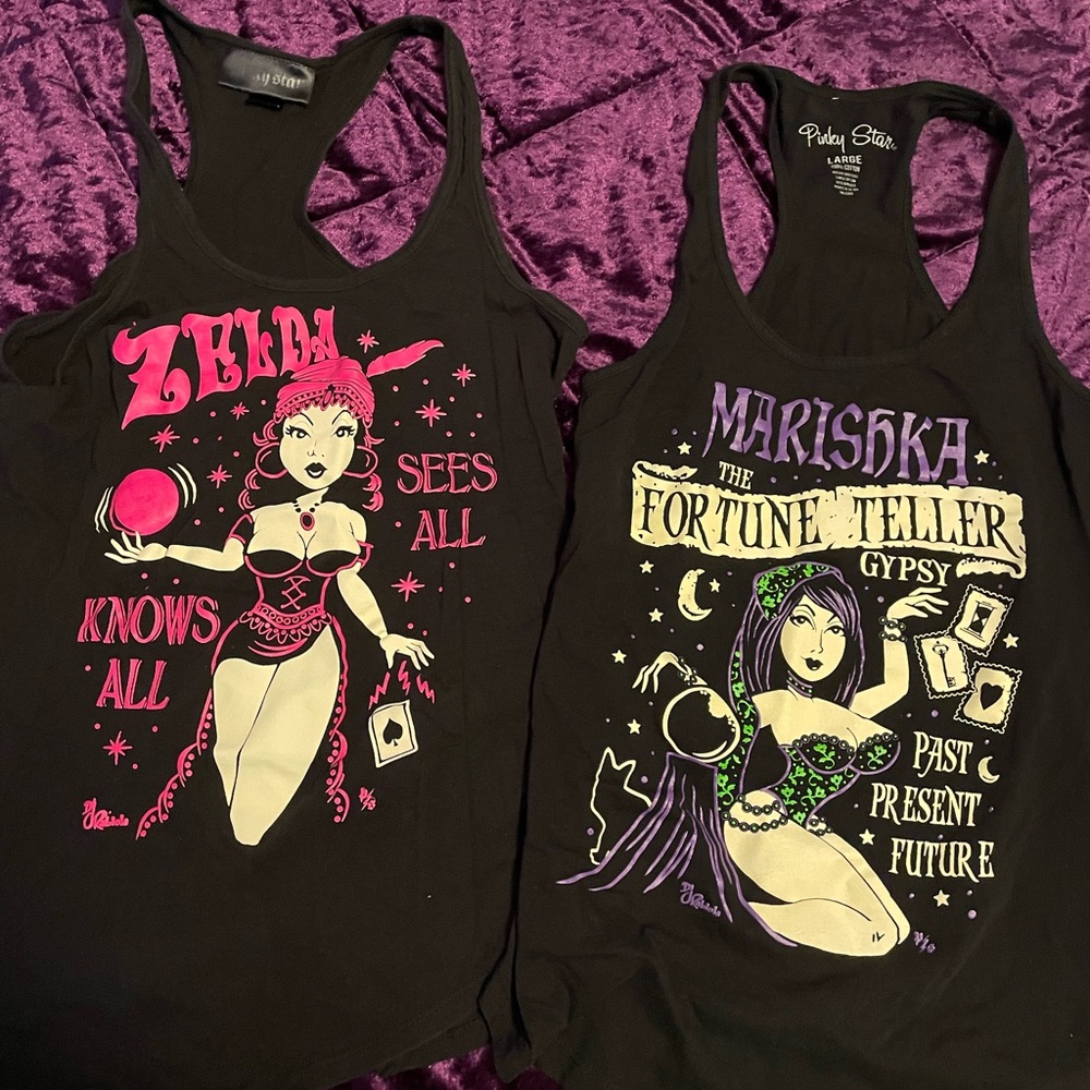 Deal alert set of two pinky star fortuneteller tank tops 🔮